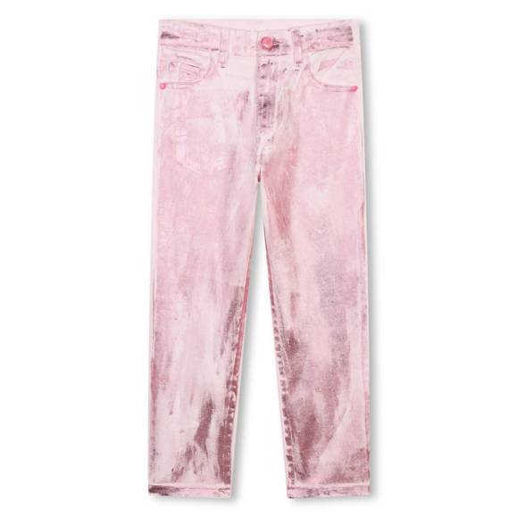 NEW BILLIEBLUSH girl's metallic twill pants in baby pink